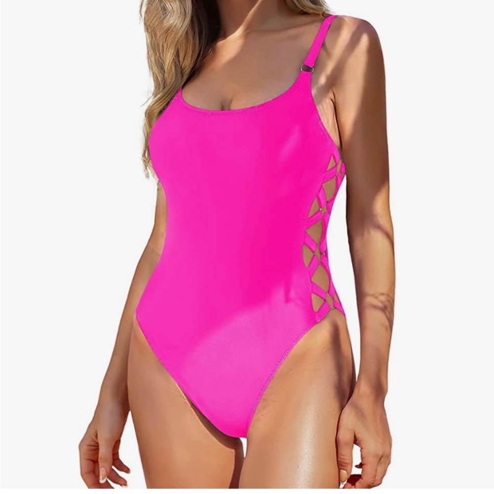 🐼NWT TEMPT ME HOT PINK ONE PIECE, Large - Picture 2 of 5